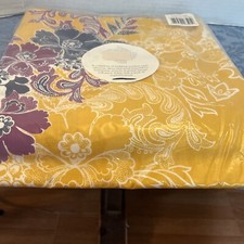 NEW SUELI SHOWER CURTAIN BOHEMIAN ECLECTIC EDGY FLORAL GOLD PURPLE BRIGHT DESIGN