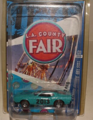 2013 LA COUNTY FAIR, MATTEL 1971 FORD MUSTANG, BLUE, 1 OF 5