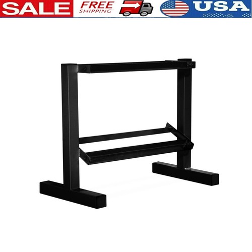 Barbell 24in Two-Tier Dumbbell Rack Compact Storage Heavy Duty Home Gym ...