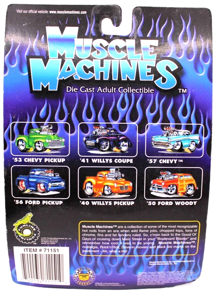 Funline Muscle Machines 1941 Willy's Coupe met silver-blue RR's - Image 4 of 4