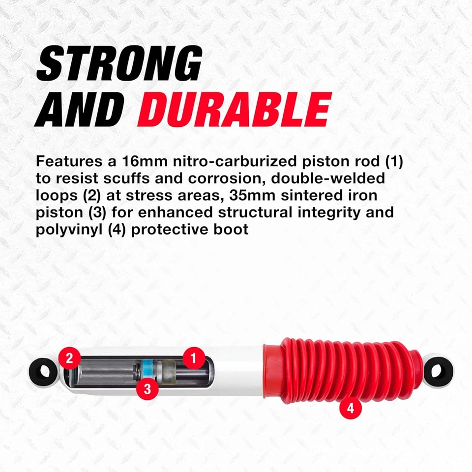 Rancho RS5000X Front Shocks Set for Dakota Durango Bronco Ranger F-150 F-250 - Imagem 4 de 4