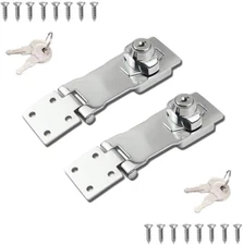 2 Packs Keyed Locks Twist Knob Locking Hasp for Small Doors, Cabinets and More,S