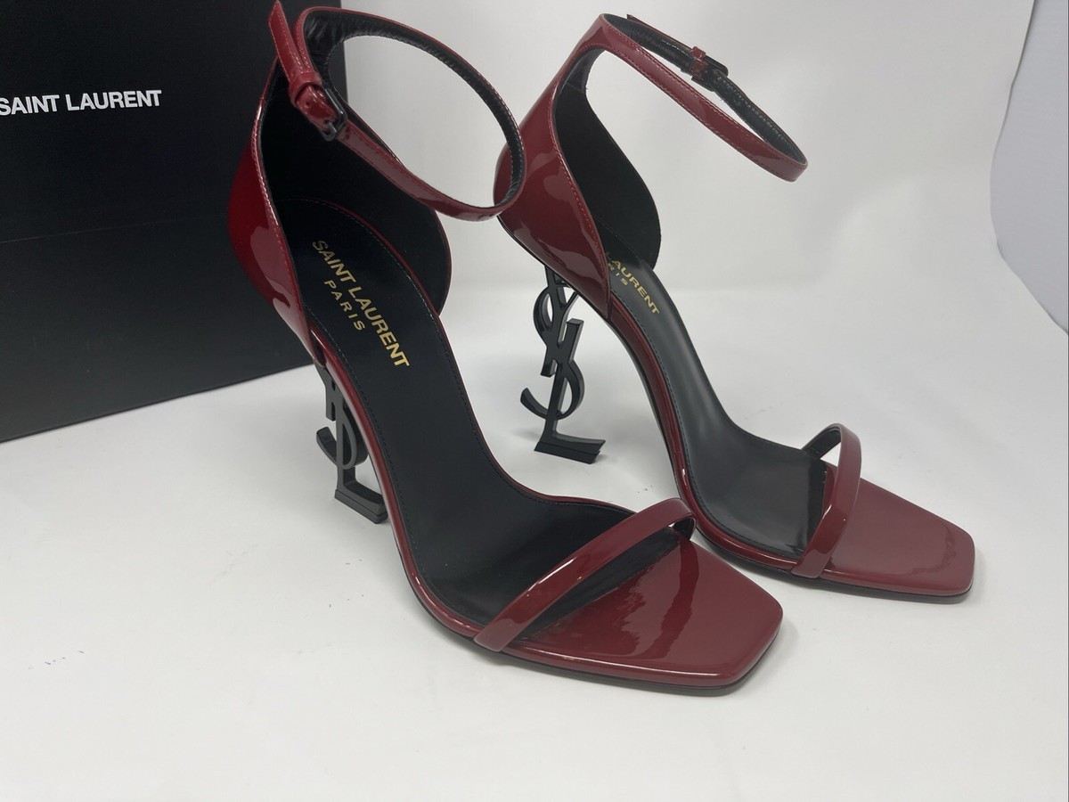 OPYUM YSL Saint Laurent Red Hot Patent Leather Strap Sandal