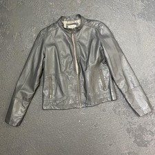 Grey Faded Glory Leather Jacket Medium