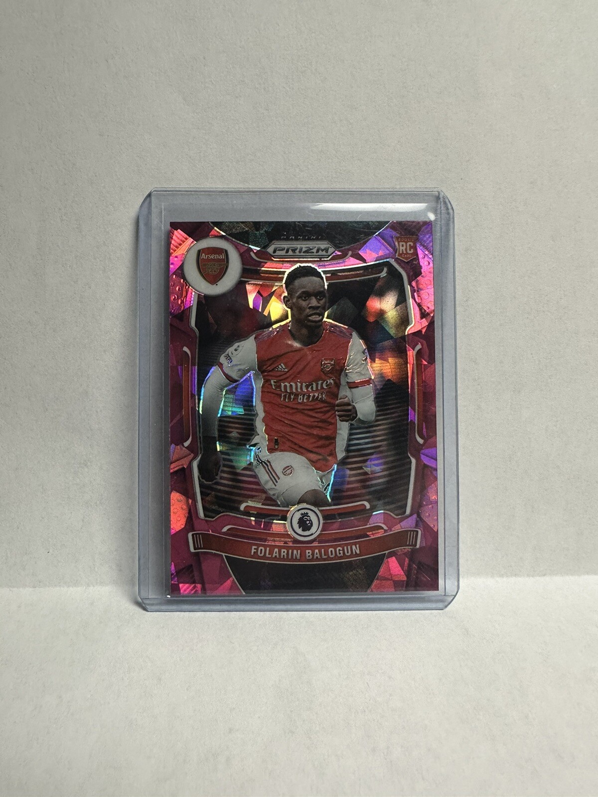 Folarin Balogun 2021-22 Panini Prizm EPL Pink Ice RC Rookie USMNT Arsenal Reims