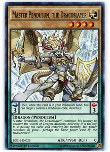 Master Pendulum, the Dracoslayer - BOSH-EN023 - Super Rare - 1st Edition x3 - Ne