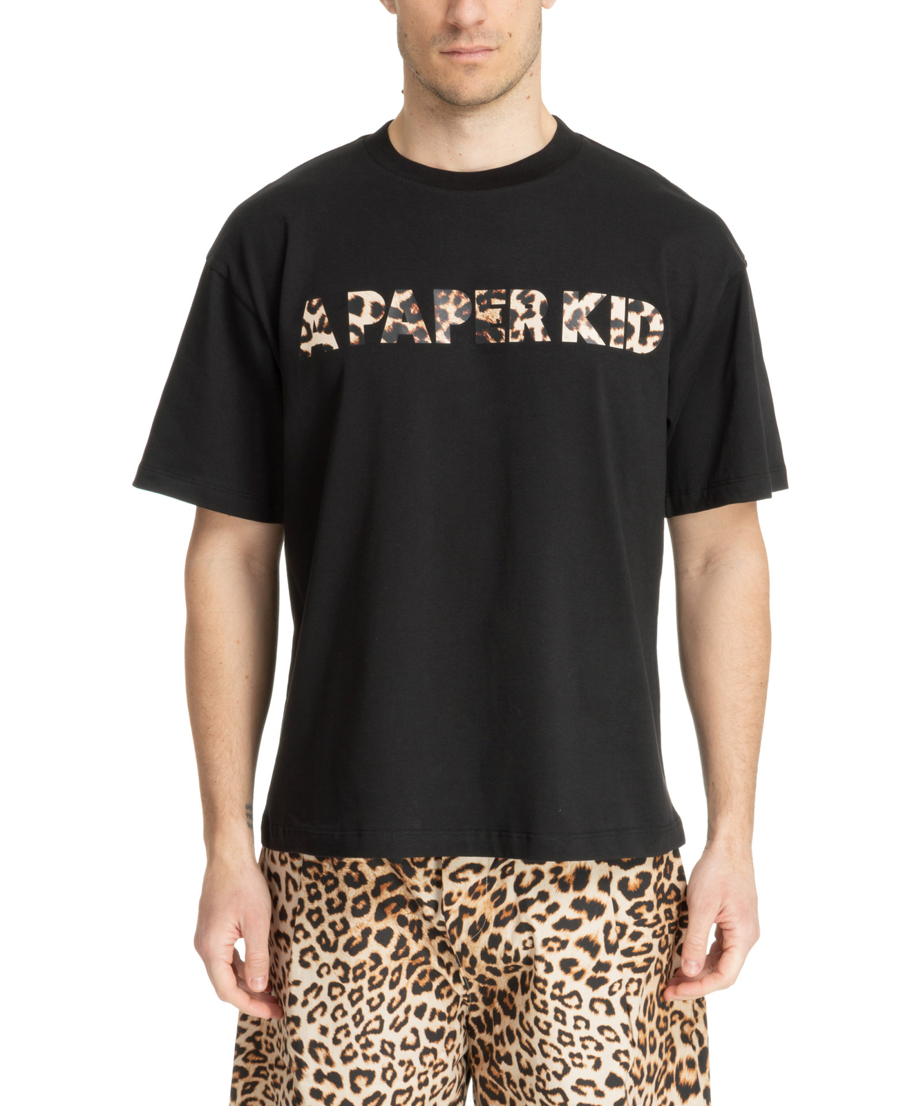 Детская футболка из бумаги uomo S5PKUATH244110 nero Black collo tondo maniche corte