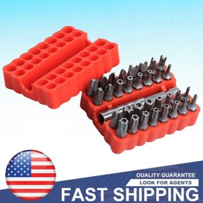 33pc Security Tamper Proof Bit Set Torq Torx Hex Star Spanner Tri Wing Proof Too
