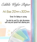 Edible Wafer Paper 20 Sheets A4 sized Top That Quality in 4 Colours - 5 of each