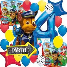 Anagram Paw Patrol Boys, Birthday Party Foil Balloon Bouquet Set 4th Birthday