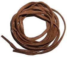 2 Cigar Brown Cognac 72" Long x 1/4" Flat Waxed BOOT LACES for 7 8 9 eyelets