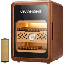 21L Electric Cigar Humidor 200-Count Spanish Cedar Wood Shelves w/ Light for Men