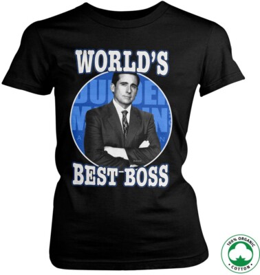 The Office World's Best Boss Organic Girly Tee Damen T-Shirt Black