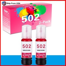 2PK T502 Ink Bottle for Epson EcoTank ET-2700 ET-2750 ET-3700 ET-2760