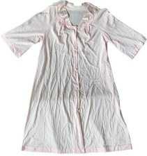 Vintage 60s 70s Vassarette Nylon Tricot Nightgown Womens M USA Made Button Front