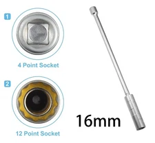 16mm Magnetic Thin Wall Spark Plug Socket Removal Tool Universal Joint 3/8 Drive
