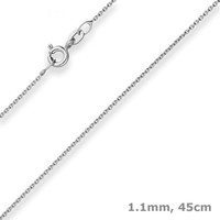 1,1Mm Rund-Ankerkette Collier Aus 585 Gold WeißGold 45Cm Mit ZwischenöSe