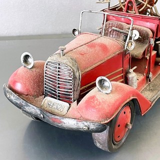 großes altes Feuerwehr Auto Jayland Blechspielzeug Retro Shabby Chic Vintage