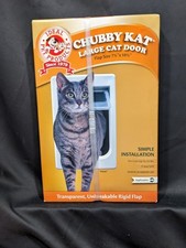 Ideal Pet Products Chubby Kat Large Cat Door White Flap Size 71/2" x 10 1/2" NIB