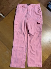 Judy Blue JB88837 Cargo Jeans Pink Women’s 15/32 Fits 32x30 High Rise Straight