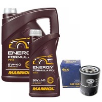 MotoröL Set Mannol 5W-40 API SN 6 Liter + ÖLfilter FüR Smart Forfour 1.5 CDI 454