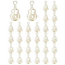 30pcs Cute Guitar Shaped Staple for Fun Supplies, Gold