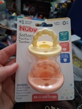Nuby New 3D Sili Soother Pacifiers 2-Pack - 100 Silicone-0 Mo.BPA Free