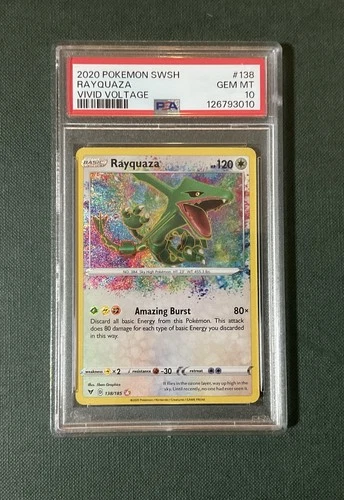 2020 Pokemon SWSH Vivid Voltage #138 Rayquaza Amazing Rare PSA 10 Gem Mint