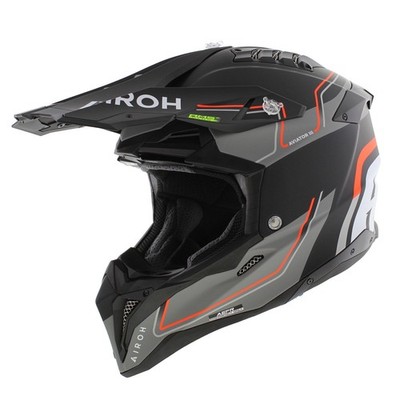 Airoh Aviator 3 AMS² plus Leader Matt Black Orange Grey Offroad MX Helmet