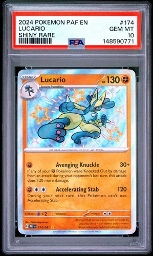 2024 POKEMON PAF EN-PALDEAN FATES SHINY RARE #174 LUCARIO PSA 10