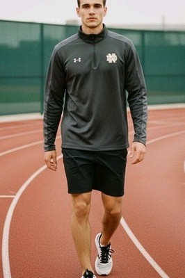 Under Armour men Large Notre Dame pullover gray lightweight  Tip Off For Heart 