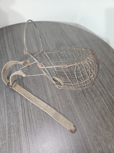 Antique Wire Horse Muzzle Old Vintage Equine Tack Mouth Head Primitive Basket