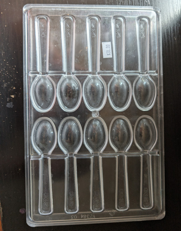 Clear Reusable Acrylic Chocolate Candy Mold Tray, Spoon Shape, 12 Cavity
