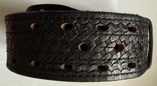 Dutyman Size 34   -  Full Grain Leather Duty Belt  Black Basketweave With Buckle