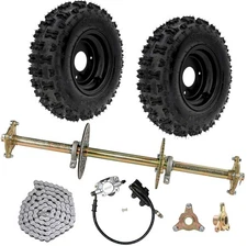 32" Rear Axle Kit Brake Sprocket Hub 6" Wheels for Go kart ATV Quad Mini bike US