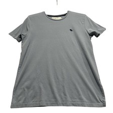 Abercrombie Fitch Soft A F T Gray Embroidered Moose Logo Shrt Slve Crew Neck XS