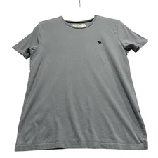 Abercrombie Fitch Soft A&F T Gray Embroidered Moose Logo Shrt Slve Crew Neck XS