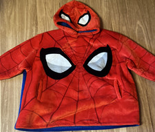 Marvel Spider-Man Boys Red Blue Fleece Pullover Hoodie Hooded Pockets Lined