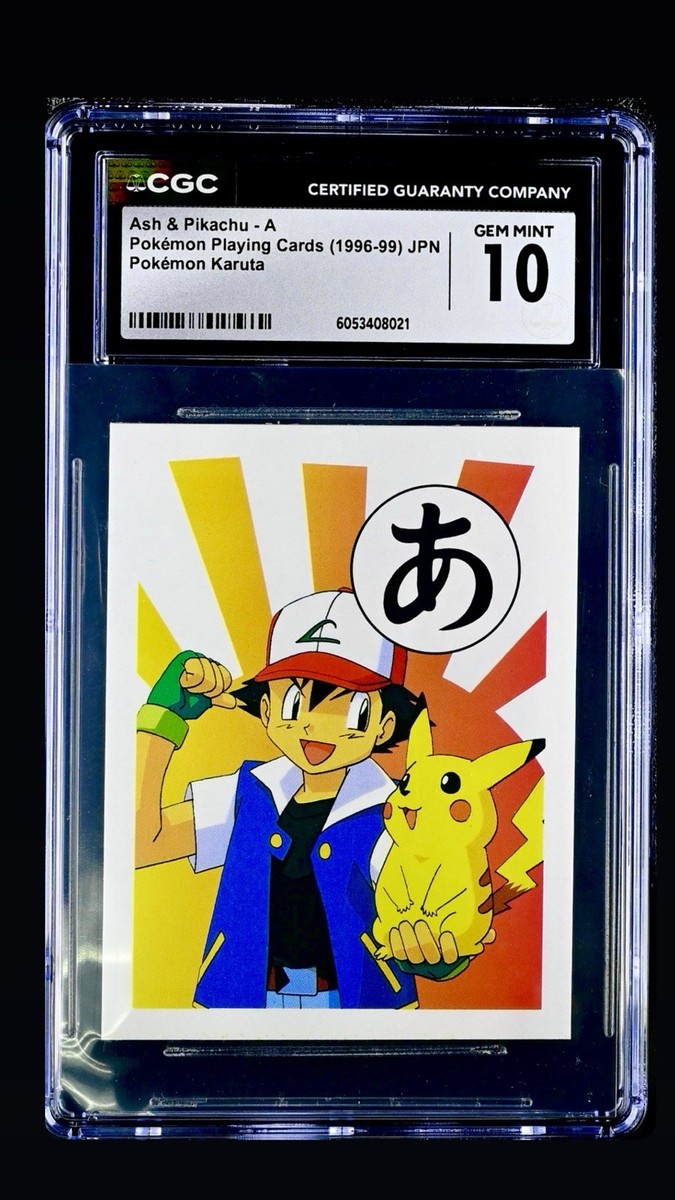 Vintage Pokémon 1996 Base Set 1st Print Karuta Ash & Pikachu CGC