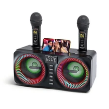 Portable Karaoke Machine Bluetooth Speaker Rechargeable 2 Wireless Microphones