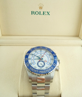 ROLEX YACHT-MASTER II 116680 STAINLESS STEEL WHITE DIAL REGATTA