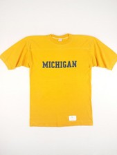 Vintage UNIVERSITY of MICHIGAN WOLVERINES T-shirt 80s Jersey NCAA USA Football M