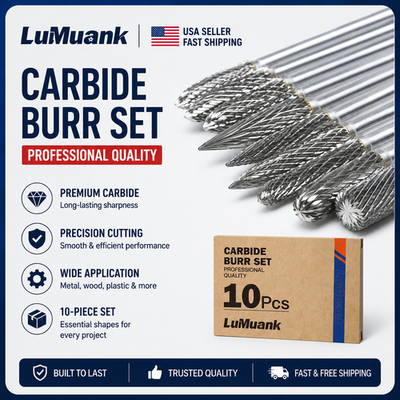 #ad #ad 10Pcs Carbide Burr Set 1 8quot; Rotary Tool Bits Double Cut for Dremel Grinding $24.99