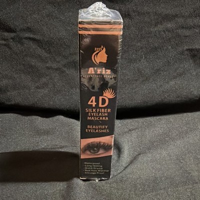 Long Lasting 4D Mascara for Eyelashes, Waterproof Formula, Black, A riz