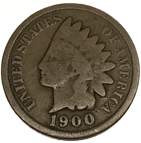 1900 Indian Head Cent Penny Good Condition 1c One Cent US Coin Free Ship - 2230