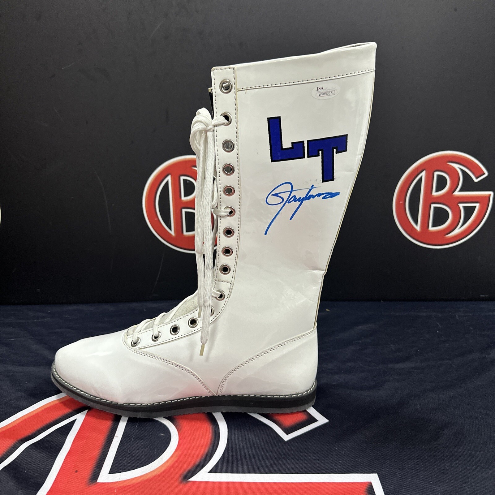 Lawrence Taylor Autographed New York Giants Wrestlmania Boot Signed JSA 