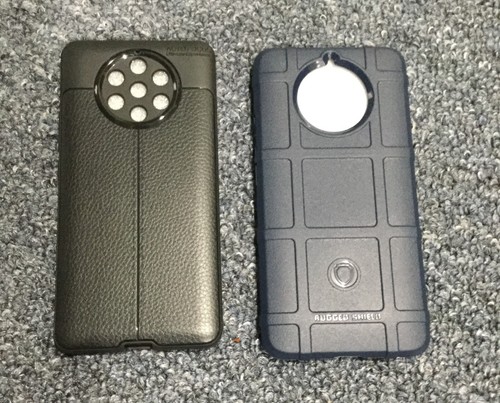 Qty 2 - For Nokia 9 PureView Blue TPU Matte Rubber Skin case & Leather case