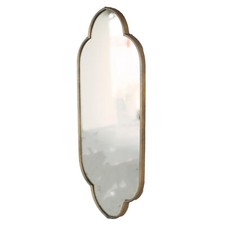 Elegant Graceful Arched Design 48 Inch Antiqued Gold Metal Mirror Shaped