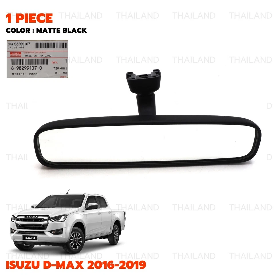Fits Isuzu Rodeo D-Max TFR V-Cross 2016 - '19 Interior Rear View Mirror Black - Image 4 of 4