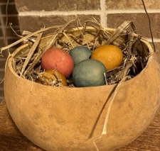 Set Of 9 Small Stained Gourd  Easter  Eggs Primitive Eggs  Appr 1.5-2  Spring